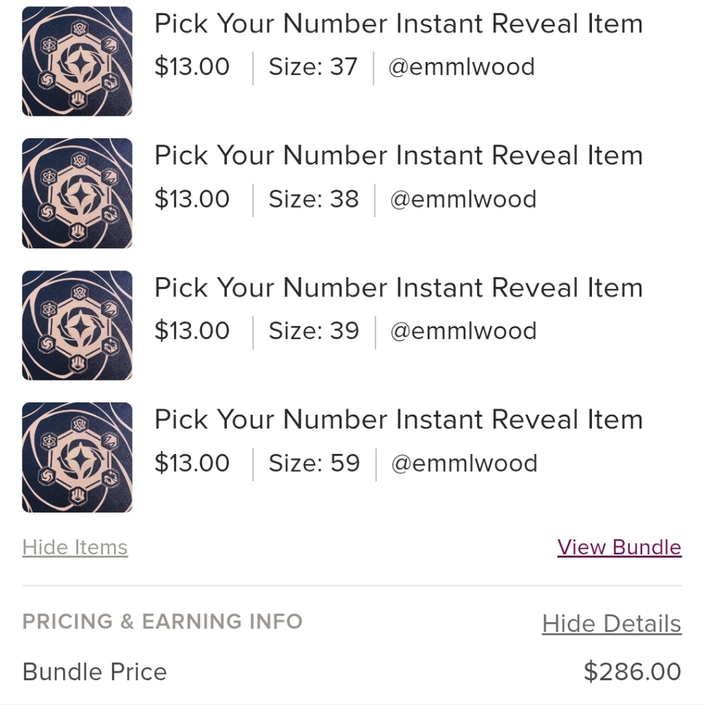 Bundle From LIVE show For Emmlwood